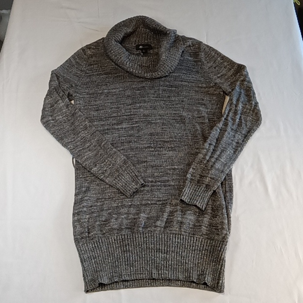 AB Studio Heather Gray Turtleneck Sweater
